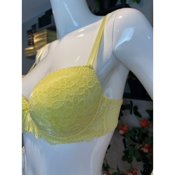 Demi extreme Push up‎ Sweet Thang Yellow Lace Bra Size 36C RefFNB - Picture 7 of 9